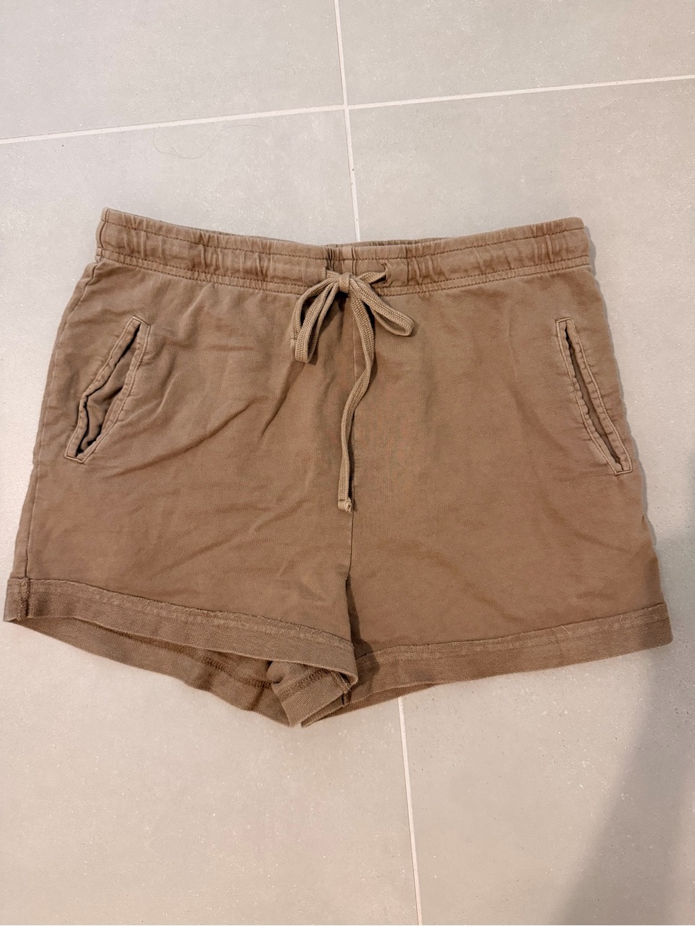High-Waist Drawstring Women’s Shorts in Brown